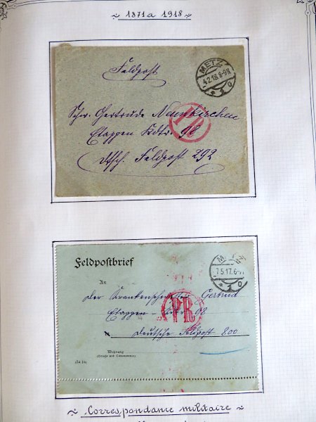 Feldpost aus einer Briefmarkensammlung von Elsass-Lothringen