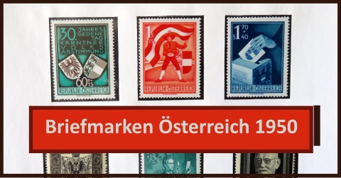 sterreich Briefmarken vom Jahr 1950