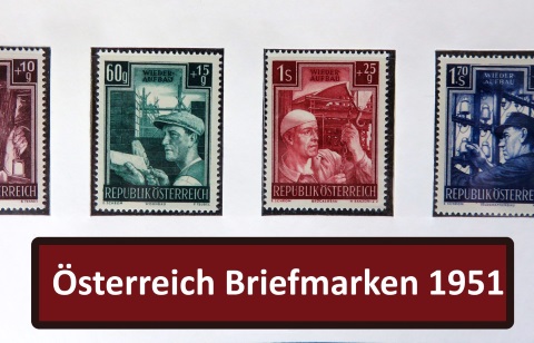 sterreich Briefmarken vom Jahr 1951