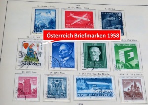 sterreich Briefmarken vom Jahr 1958