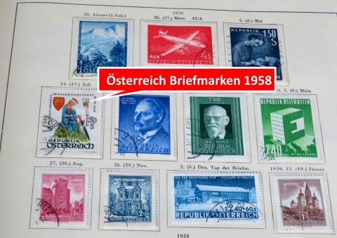 sterreich Briefmarken vom Jahr 1958