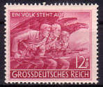 Volkssturm auf Briefmarke des Deutschen Reiches 1945