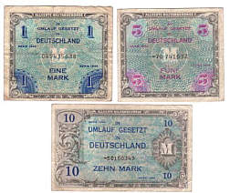 Geldschein - Ausgaben der Alliierten Militrbehrden in Deutschland von 1944 - 1948