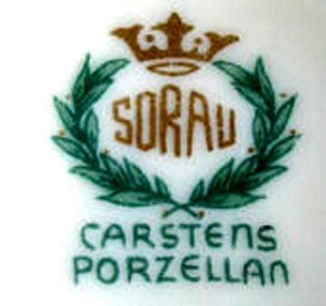 Porzellanmarke der C. & E. Carstens Porzellanfabrik Sorau
