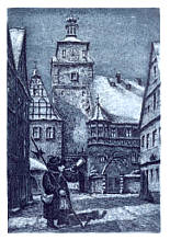 Etching of Rothenburg by Ernst Geissendrfer