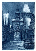 Etching of Rothenburg by Ernst Geissendrfer