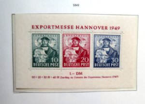 Bizone  Briefmarkenblock Hannovermesse 1949