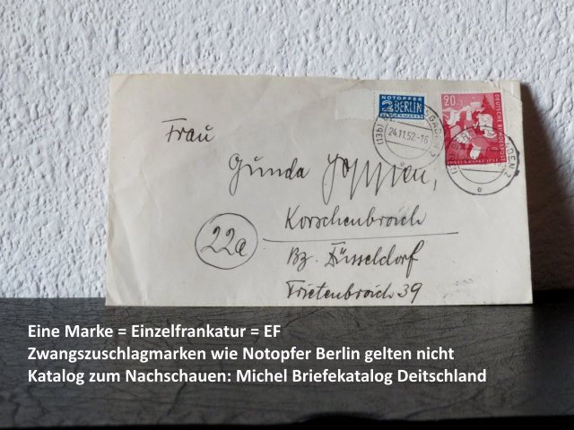 Deutscher Brief mit Einzelfrankatur