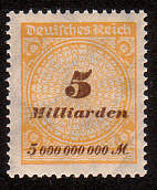 Deutsche Briefmarke aus der Inflation 1923