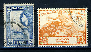 Briefmarken Malaysia Penang