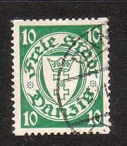 Rollenzhnung auf Danzig Briefmarke