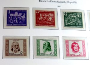 DDR Briefmarken vom Jahr 1952