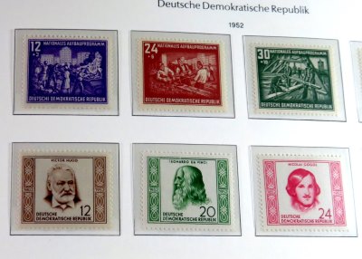 DDR Briefmarken vom Jahr 1952