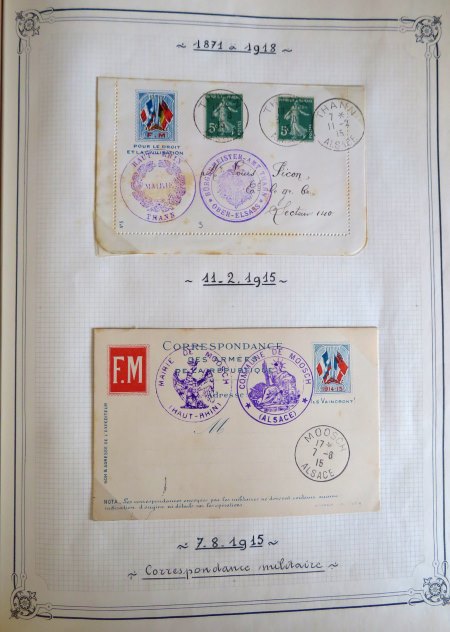 Feldpost aus einer Briefmarkensammlung von Elsass-Lothringen