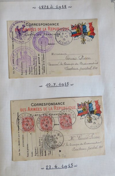 Feldpost aus einer Briefmarkensammlung von Elsass-Lothringen