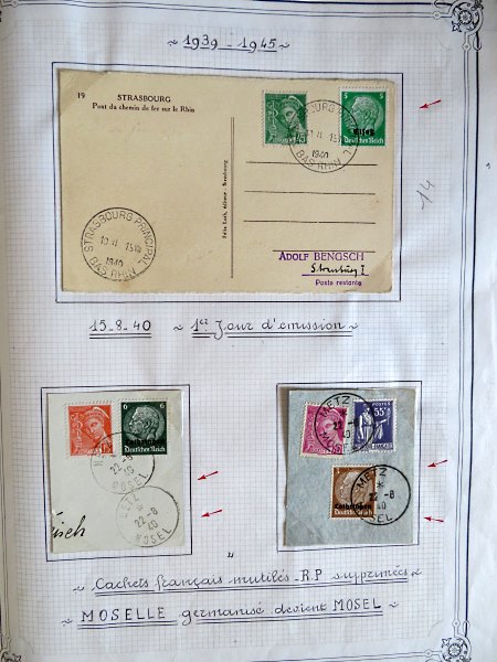 Feldpost aus einer Briefmarkensammlung von Elsass-Lothringen