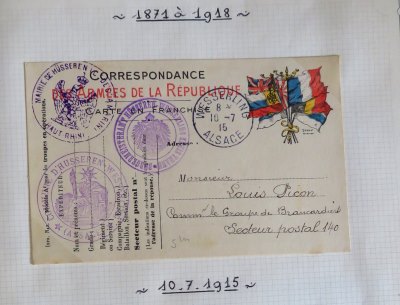 Feldpost aus einer Briefmarkensammlung von Elsass-Lothringen