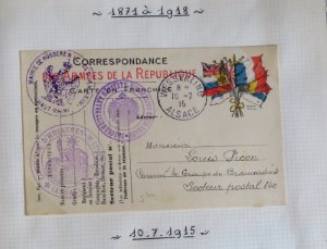 Feldpost aus einer Briefmarkensammlung von Elsass-Lothringen