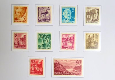 Franzsische Zone Briefmarken 1949 fr Rheinland-Pfalz