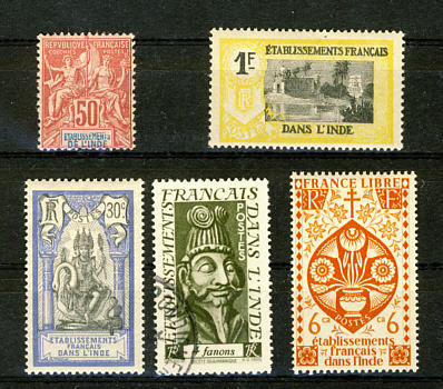 Briefmarken Franz�sisch Indien