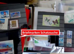 Briefmarken in einer Inventurkiste