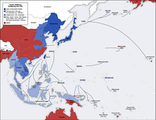 Karte zum Pazifikkrieg 1937 - 1942