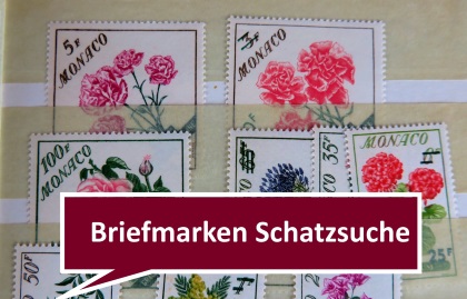 Briefmarken Schatzsuche in einem kleinen Briefmarkenalbum Alle Welt