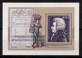 Briefmarke mit Wolfgang Amadeus Mozart 