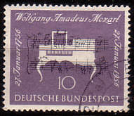 Briefmarke mit Wolfgang Amadeus Mozart 