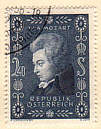 Briefmarke mit Wolfgang Amadeus Mozart 