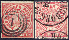 Briefmarken Norddeutscher Postbezirk mit skandinavischen Stempeln