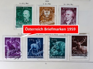 Österreich Briefmarken vom Jahr 1959