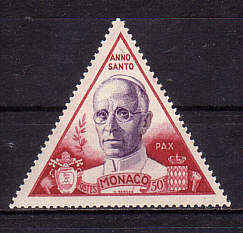 Papstmarke von Monaco mit Pius XII