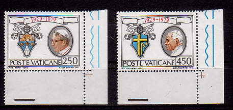 Briefmarken Vatikan mit Johannes Paul I. und Johannes Paul II.