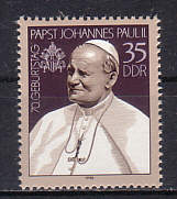Johannes Paul II. auf DDR Marke