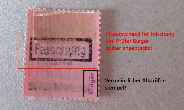 Flschung der Saargebiet-Briefmarke Michel Nummer 16
