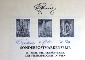 Briefmarken Schwarzdruck auf Erläuterungsblatt von Österreich