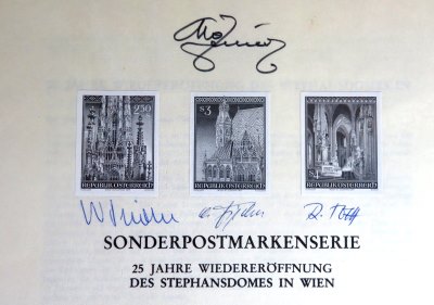 Briefmarken Schwarzdruck auf Erluterungsblatt von sterreich