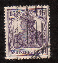 Briefmarke mit nicht prüfbaren Stempel