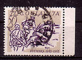 Jugoslawische Briefmarke zum 2. Weltkrieg: Titopartisanen im Kampf
