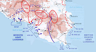 Landung der Alliierten am 10.7.1943 in Südost - Sizilien