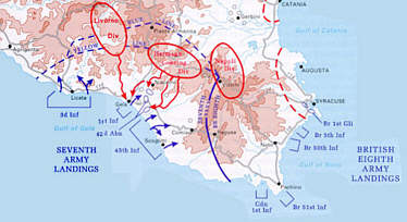 Landung der Alliierten am 10.7.1943 in Sdost - Sizilien