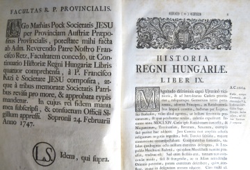 Altes Buch "Historia Regni Hungariae" aus dem Jahr 1749