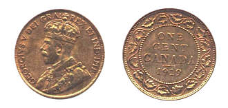 Canadian Large Cent with George V