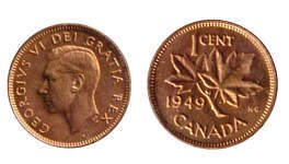 Canadian One Cent with George VI