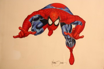 Wertvolle Spider Man Zeichnung bei einer Ausstellung im Comic Salon Erlangen 2012