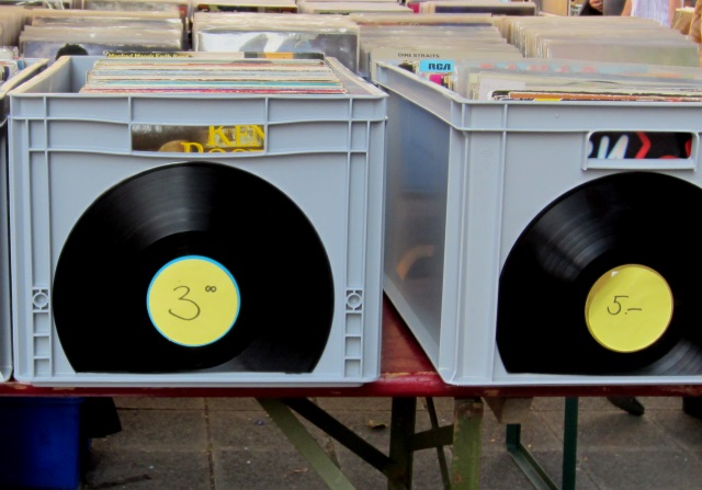 Schallplatten auf einem Trdelmarkt