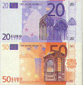20 und 50 Euro-Banknoten ab 2002