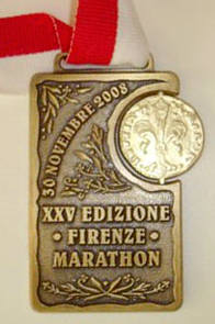 Marathonmedaille Florenz Marathon 2008