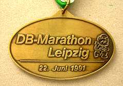 Laufmedaille vom Leipzig Marathon 